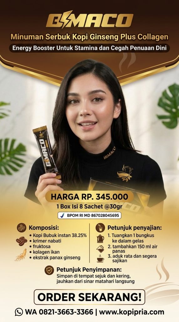 Bimaco kopi ginseng plus collagen kopi boster energi pria dan Wanita.1